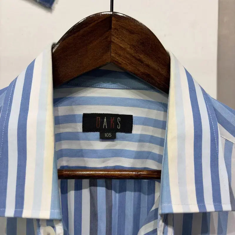 [BUNJANG] Daks Classic Pocket Stripe Short Sleeve Shirt / (105) 닥스 캐주얼 클래식 포켓 스트라이프 반팔셔츠 남방