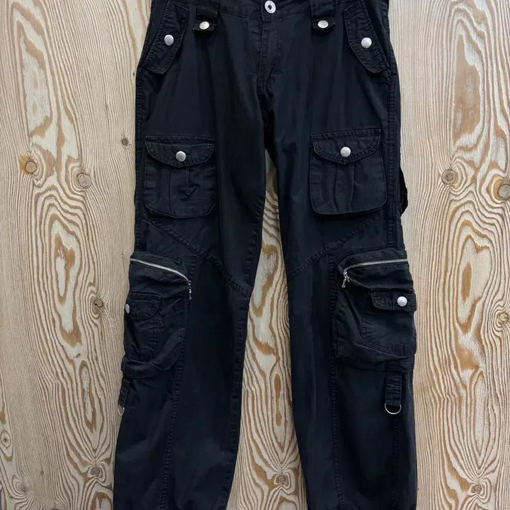 [BUNJANG] Sisley Multi-Pocket Cargo Pants Black / 시슬리 멀티포켓 카고 팬츠 블랙