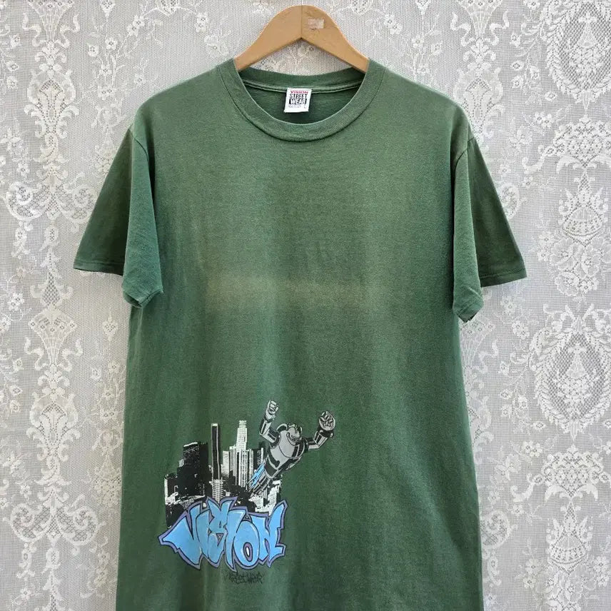 [BUNJANG] Vision Streetwear Mechanic Robot T-shirt / 1991년 비전 스트릿웨어 메카닉 로봇 (made in usa)