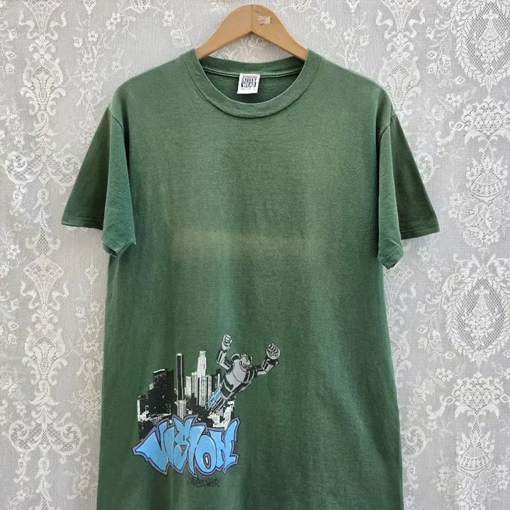 [BUNJANG] Vision Streetwear Mechanic Robot T-shirt / 1991년 비전 스트릿웨어 메카닉 로봇 (made in usa)