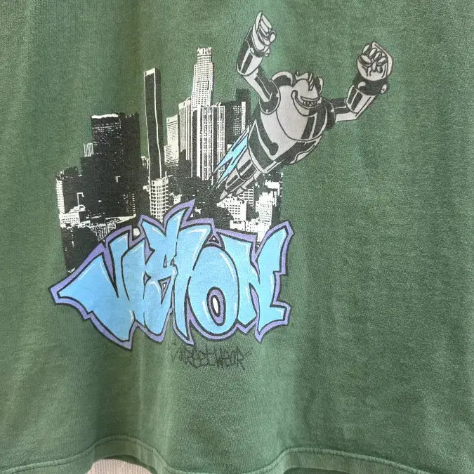[BUNJANG] Vision Streetwear Mechanic Robot T-shirt / 1991년 비전 스트릿웨어 메카닉 로봇 (made in usa)