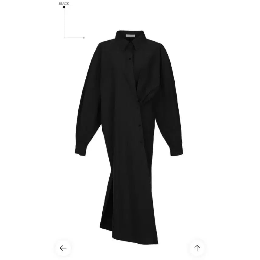 [SOLD OUT] 딘트 셔츠 롱 투웨이 원피스 - 블랙