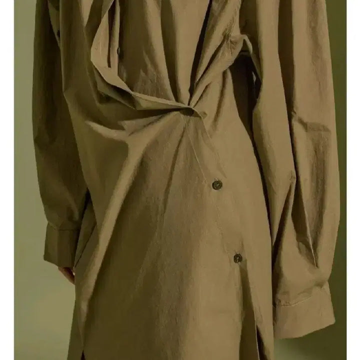 [SOLD OUT] 딘트 셔츠 롱 투웨이 원피스 - 블랙