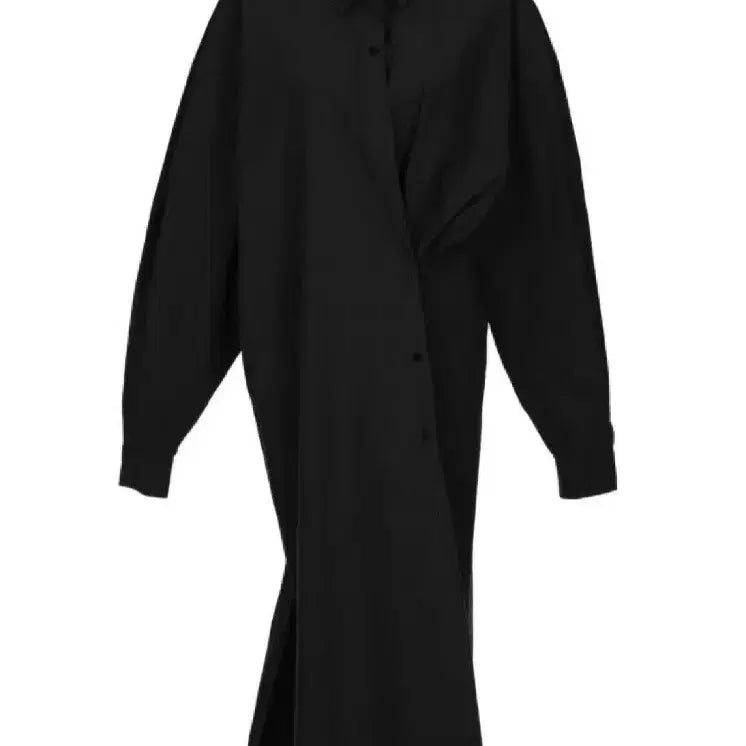 [SOLD OUT] 딘트 셔츠 롱 투웨이 원피스 - 블랙