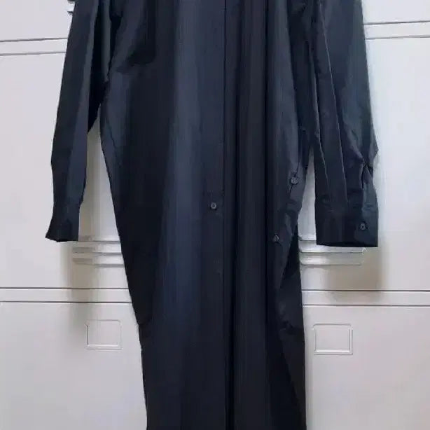 [SOLD OUT] 딘트 셔츠 롱 투웨이 원피스 - 블랙