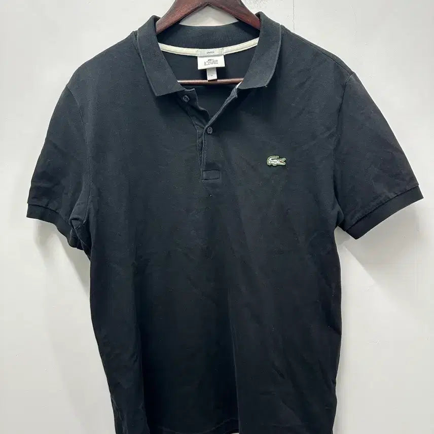 [BUNJANG] Lacoste Black Polo T-Shirt (Size 105) / [만원 아라비아빈티지]라코스테 블랙 반팔 폴로티셔츠 105