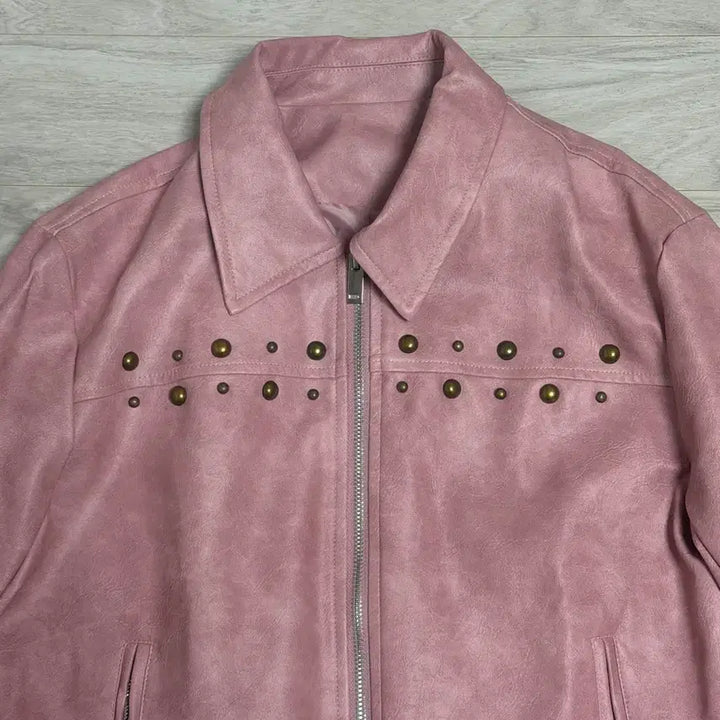 [BUNJANG] Pink Studded Rider Jacket / 새상품) 스터드 핑크 라이더자켓