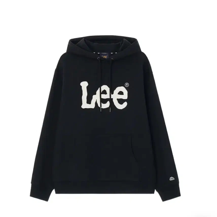 [BUNJANG] Lee Logo Black Hoodie / Lee 리 로고 블랙 후드티