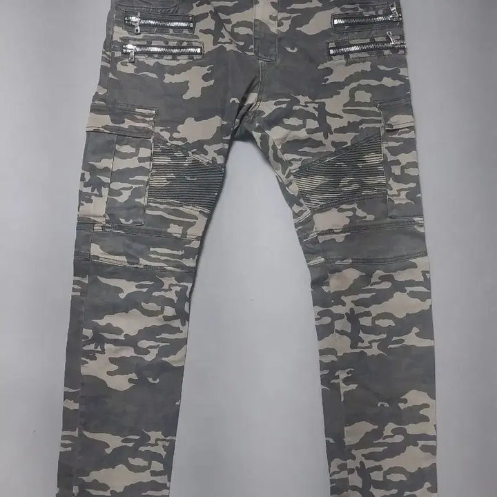 [BUNJANG] Balmain Military Camouflage Biker Cargo Pants / [40] 발망 밀리터리 카모플라쥬 바이커 카고 팬츠