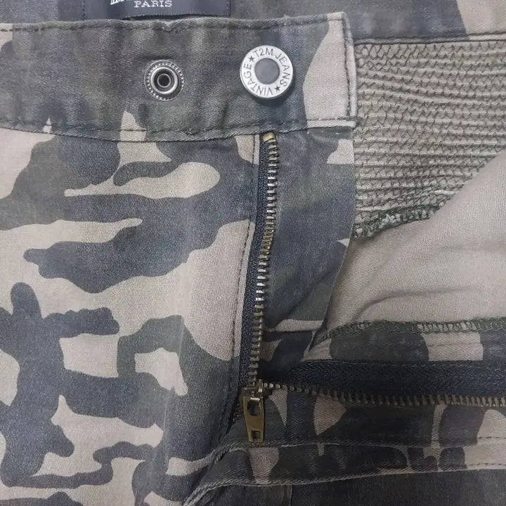 [BUNJANG] Balmain Military Camouflage Biker Cargo Pants / [40] 발망 밀리터리 카모플라쥬 바이커 카고 팬츠