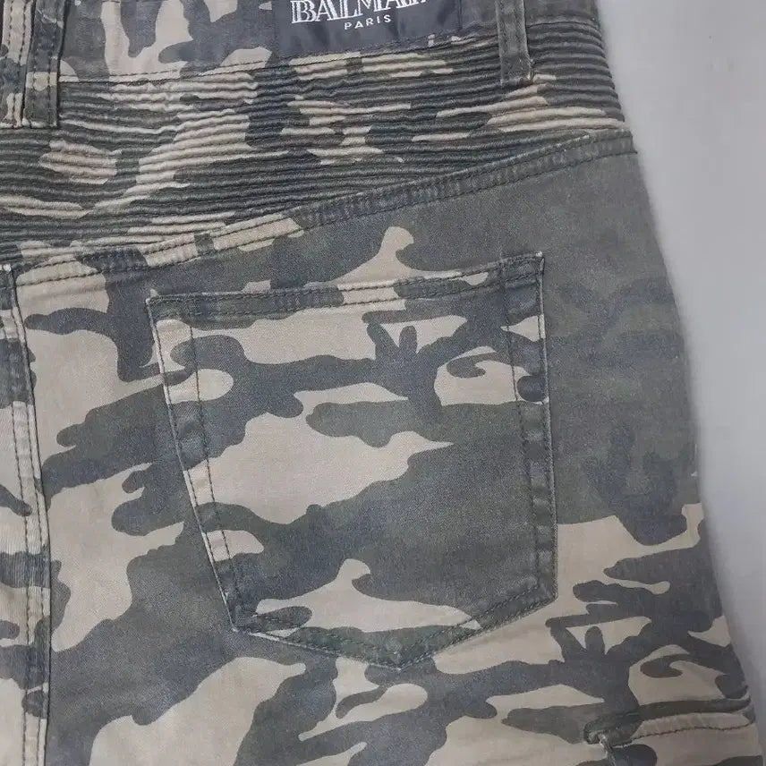 [BUNJANG] Balmain Military Camouflage Biker Cargo Pants / [40] 발망 밀리터리 카모플라쥬 바이커 카고 팬츠