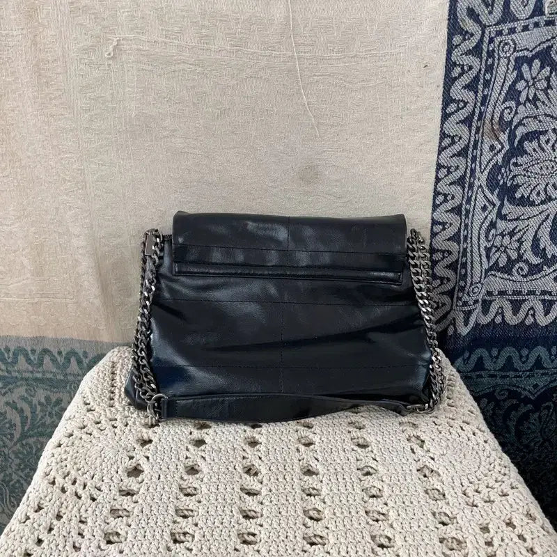 [BUNJANG] ZARA Black Flap Chain Shoulder Bag Tote / [M] 자라 ZARA 블랙 플랩 체인 숄더백 토트백 가방