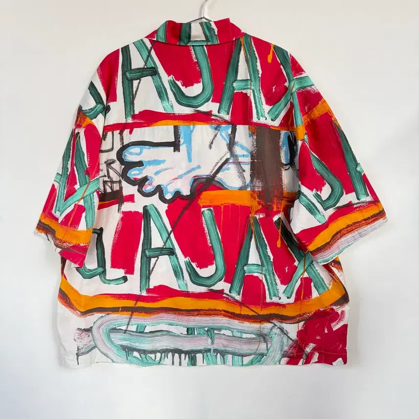 [BUNJANG] H&amp;M Basquiat Collaboration Short Sleeve Shirt / H&amp;M  바스키아 콜라보 반팔 셔츠