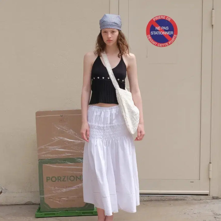 [SOLD OUT] 포에토 Button halter knit sleeveless