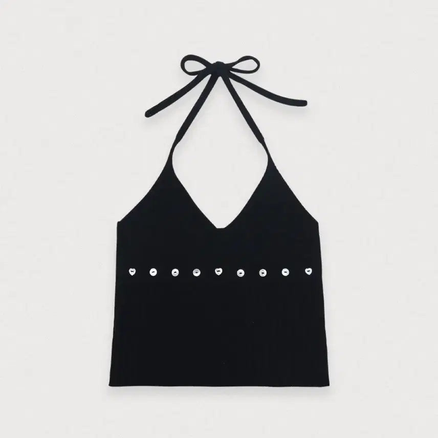 [SOLD OUT] 포에토 Button halter knit sleeveless