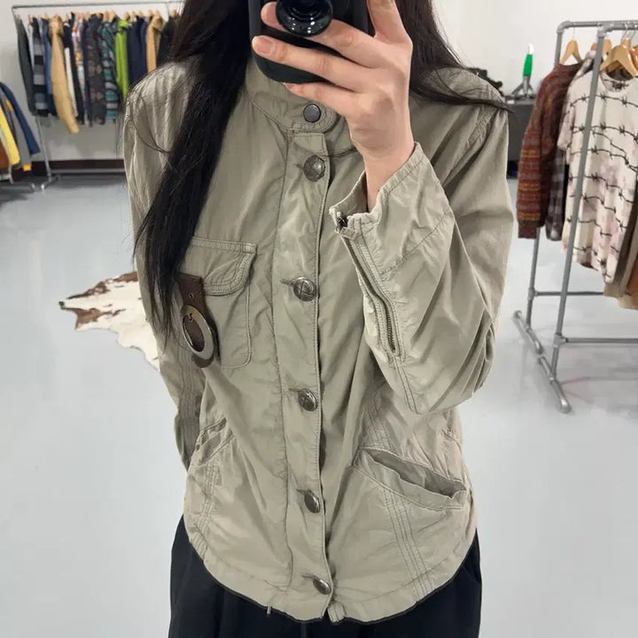 [BUNJANG] Emporio Armani Leather Strap Jacket / 임페리오 아르마니 레더 스트랩 자켓