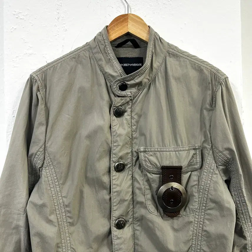 [BUNJANG] Emporio Armani Leather Strap Jacket / 임페리오 아르마니 레더 스트랩 자켓