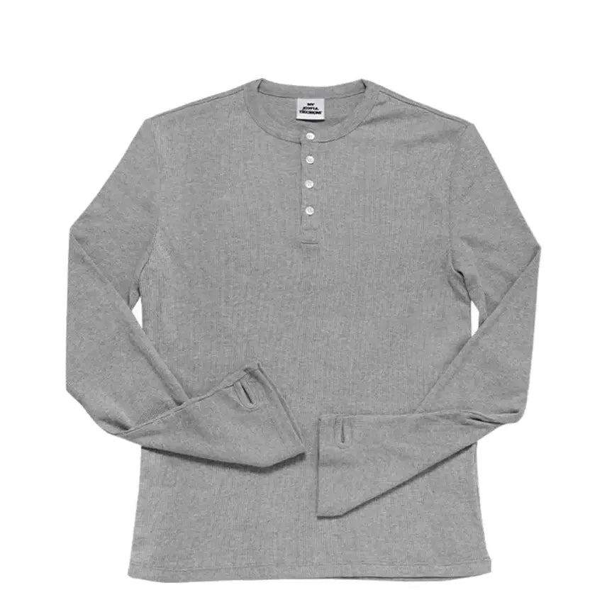 [SOLD OUT] [L] MJD 슬림핏 핑거홀 헨리넥 LS 그레이