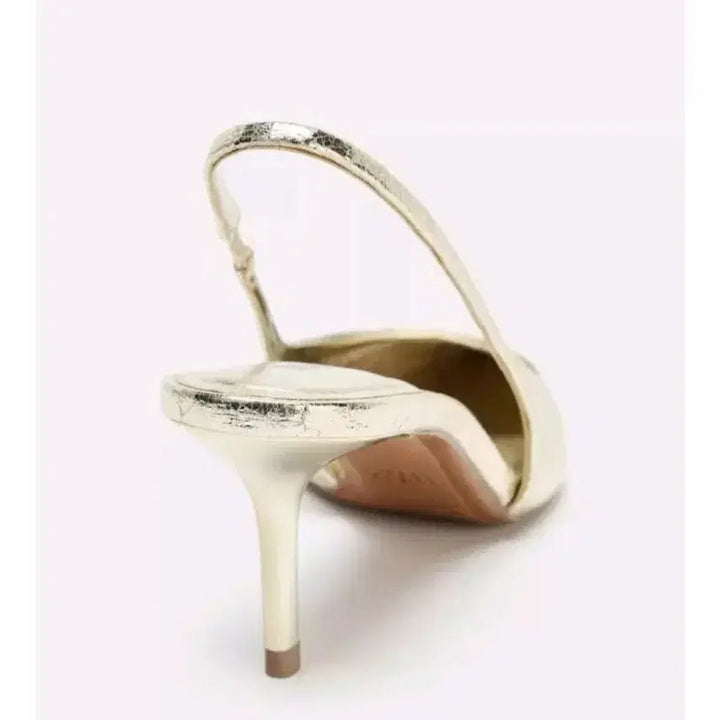 [BUNJANG] ZARA Metallic Slingback Heels - Gold / zara 자라 메탈릭 슬링백 힐 - 골드,38(245)