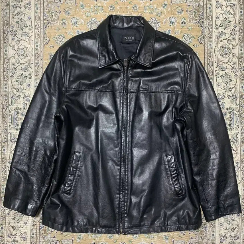 [BUNJANG] Italian Cowhide Leather Car Coat Jacket / 이태리 소가죽 카코트 가죽 자켓