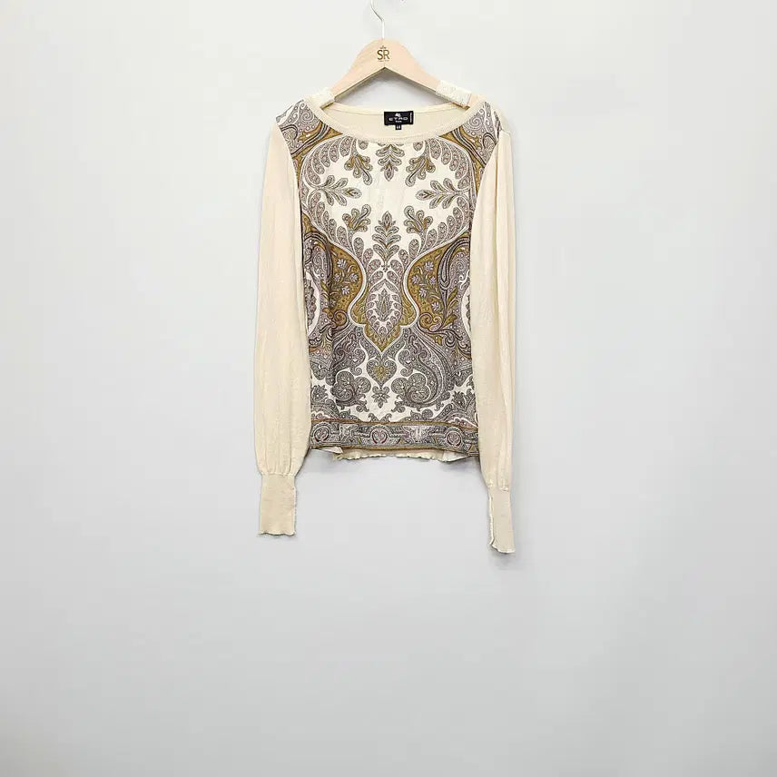 [SOLD OUT] [정품/빈티지] 에트로 실크 믹스 울 100 페이즐리 니트 44