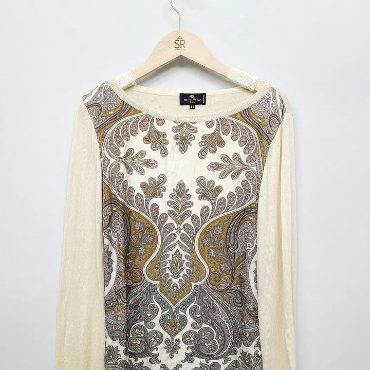 [SOLD OUT] [정품/빈티지] 에트로 실크 믹스 울 100 페이즐리 니트 44