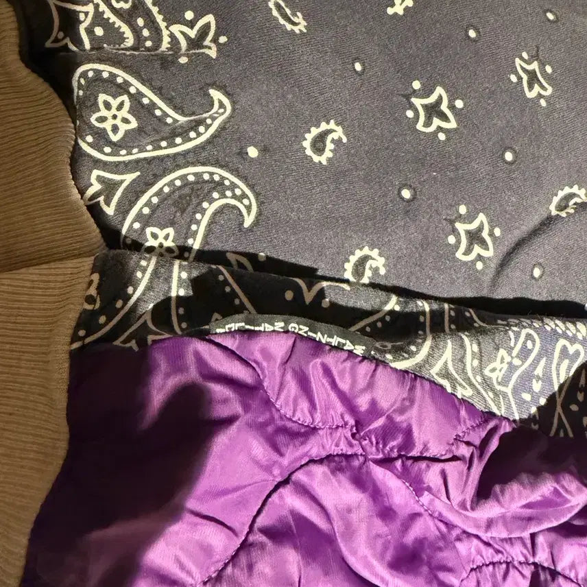 [BUNJANG] Capital Bandana Quilted Sweatshirt Purple S / 캐피탈 반다나 퀄팅 맨투맨 퍼플 1 s