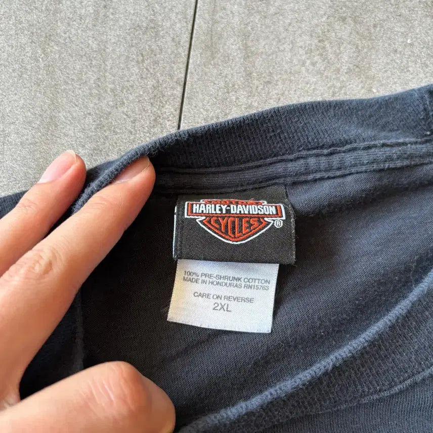 [BUNJANG] Harley-Davidson Black Flame Long Sleeve T-shirt / 할리데이비슨 정품 블랙 플레임 긴팔 티셔츠 롱슬리브