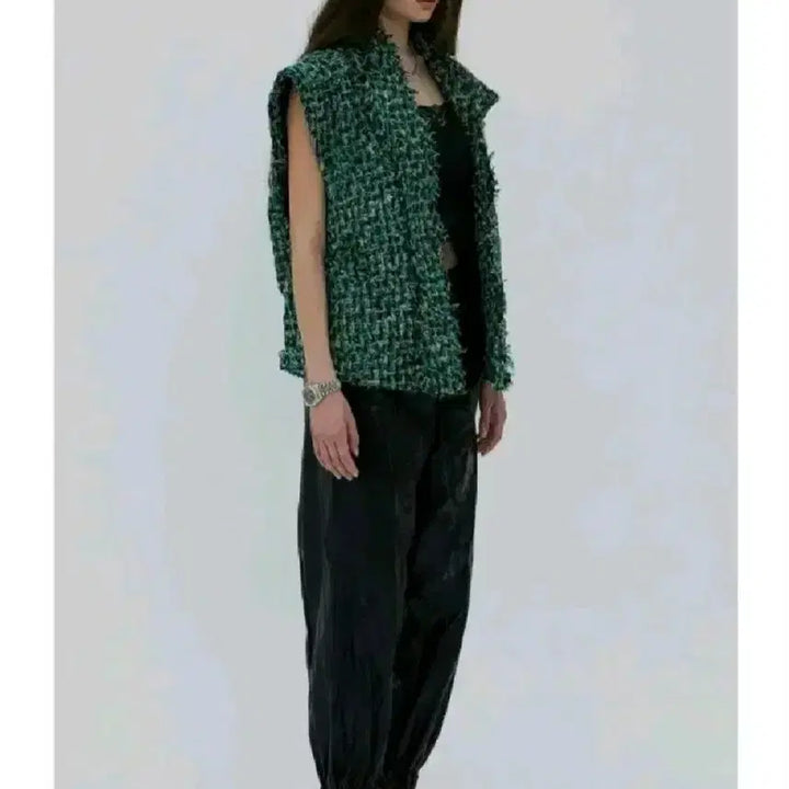 [BUNJANG] After Home Party Tweed Vest - Green / 애프터홈파티 트위드 베스트 - 그린,프리
