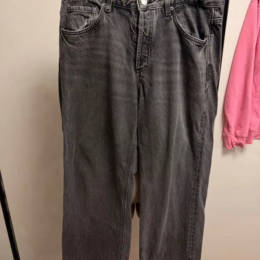 [BUNJANG] Massimo Dutti Mid-Waist Wide Leg Denim Pants / 77사이즈) 마시모두띠 미드웨이스트 와이드 레그 데님 팬츠 흑청워싱팬츠