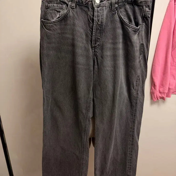 [BUNJANG] Massimo Dutti Mid-Waist Wide Leg Denim Pants / 77사이즈) 마시모두띠 미드웨이스트 와이드 레그 데님 팬츠 흑청워싱팬츠