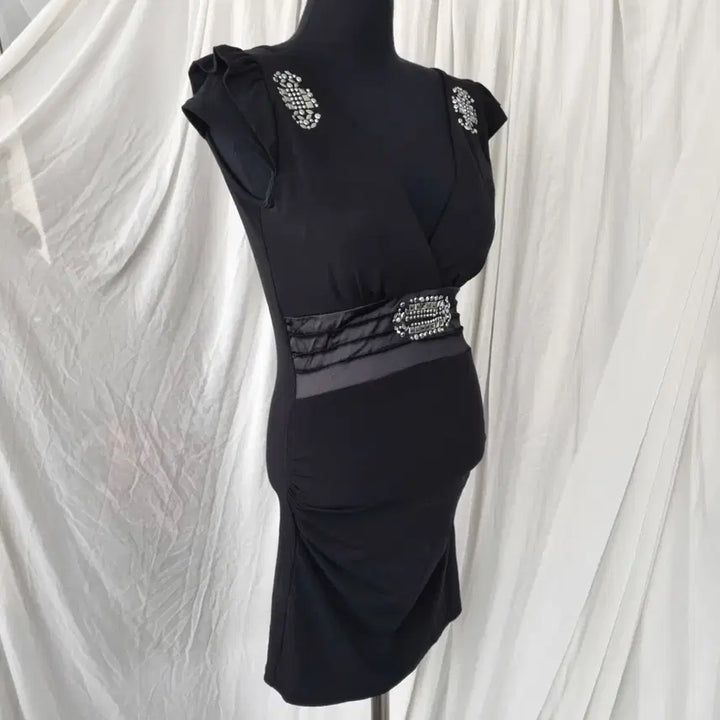 [BUNJANG] Black Shirred Mini Dress / 블랙 셔링 미니 원피스