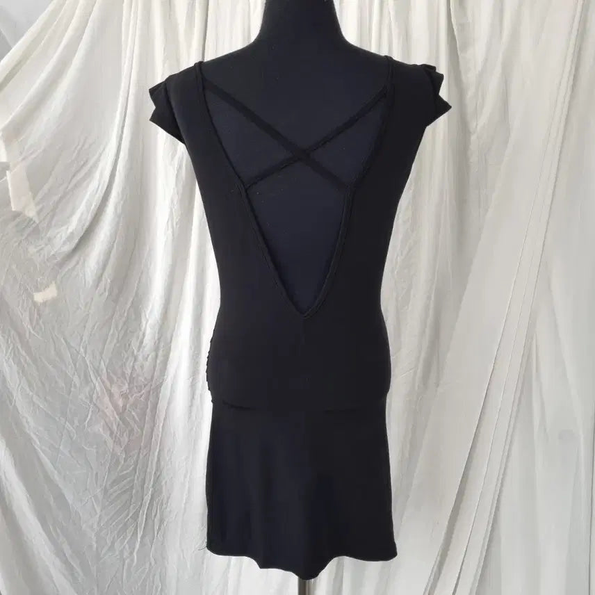 [BUNJANG] Black Shirred Mini Dress / 블랙 셔링 미니 원피스