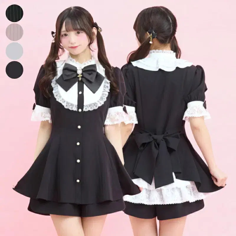[BUNJANG] Secret Honey Bustle Short Sleeve Set / 시크릿허니 버슬 반팔 셋업