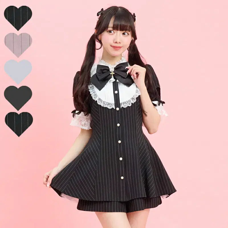 [BUNJANG] Secret Honey Bustle Short Sleeve Set / 시크릿허니 버슬 반팔 셋업