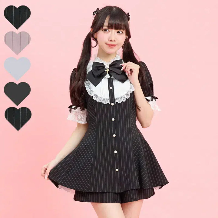 [BUNJANG] Secret Honey Bustle Short Sleeve Set / 시크릿허니 버슬 반팔 셋업