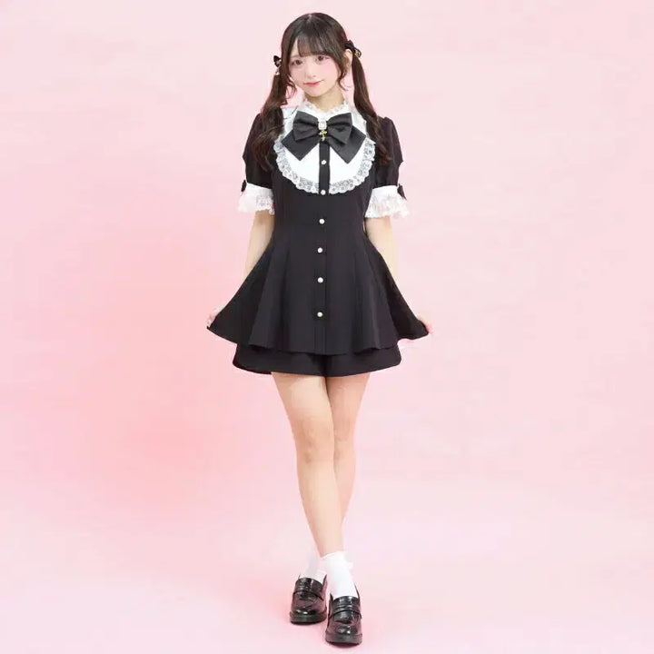 [BUNJANG] Secret Honey Bustle Short Sleeve Set / 시크릿허니 버슬 반팔 셋업