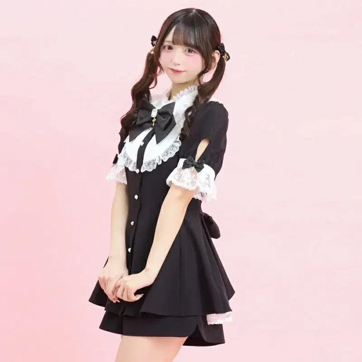 [BUNJANG] Secret Honey Bustle Short Sleeve Set / 시크릿허니 버슬 반팔 셋업