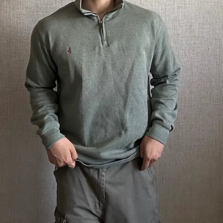 [SOLD OUT] 폴로 랄프로렌 모스그린 신형 반집업 니트