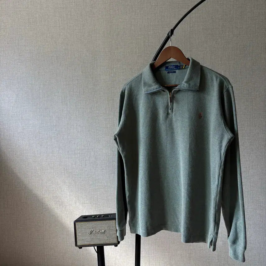 [SOLD OUT] 폴로 랄프로렌 모스그린 신형 반집업 니트