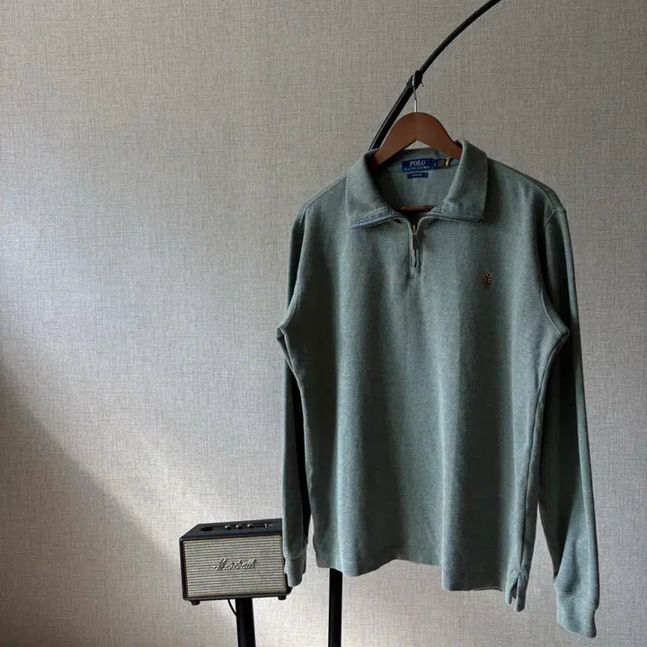 [SOLD OUT] 폴로 랄프로렌 모스그린 신형 반집업 니트