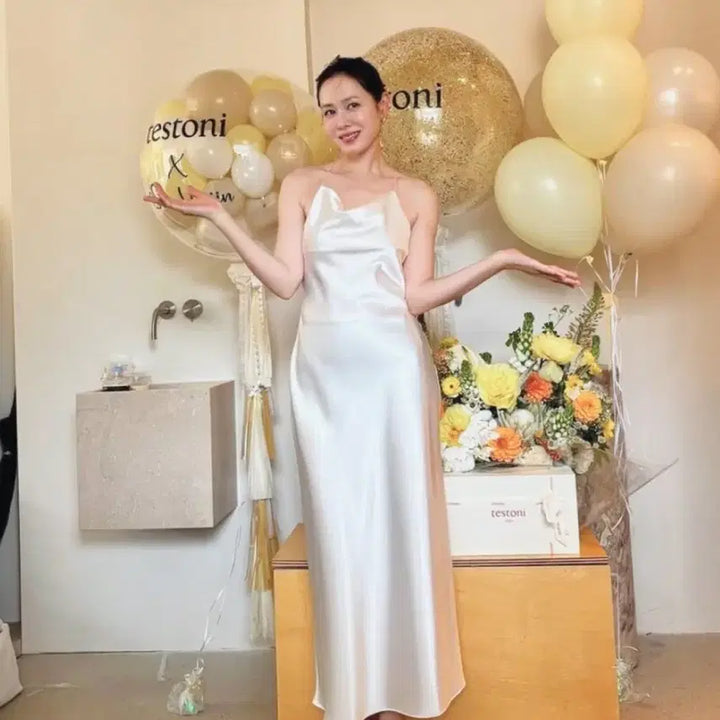 [BUNJANG] Roe Satin Slip Dress / 셀프 웨딩드레스 2부드레스 손예진 원피스 로에 새틴 슬립드레스