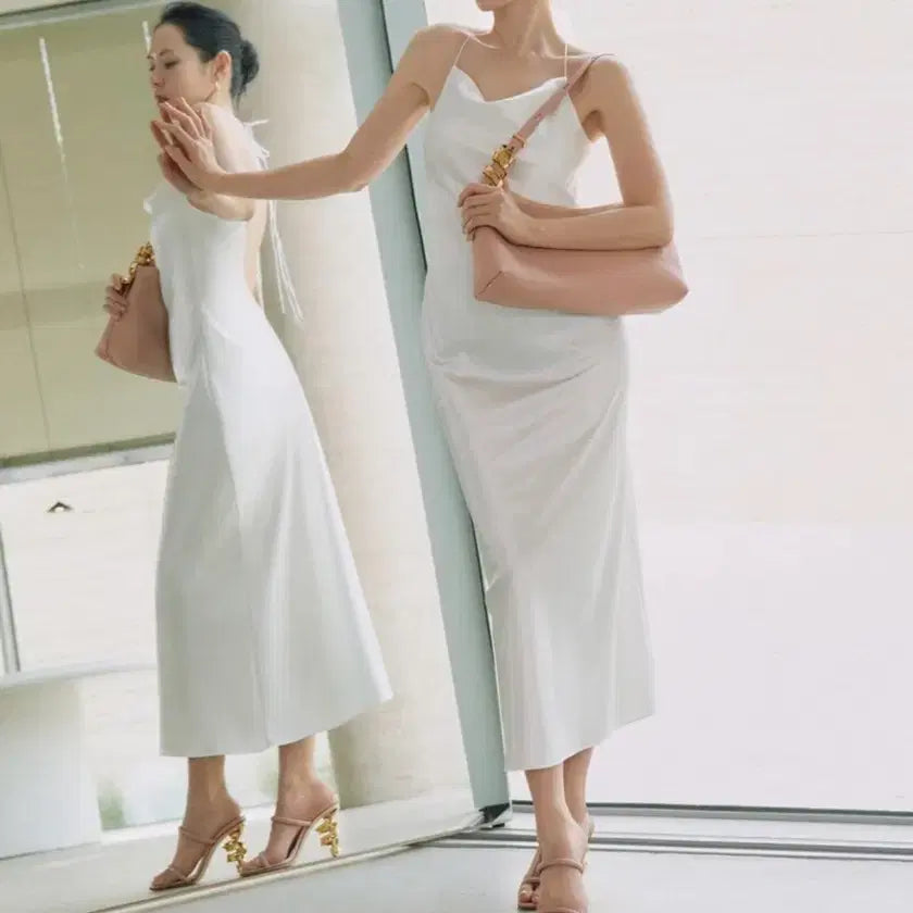 [BUNJANG] Roe Satin Slip Dress / 셀프 웨딩드레스 2부드레스 손예진 원피스 로에 새틴 슬립드레스