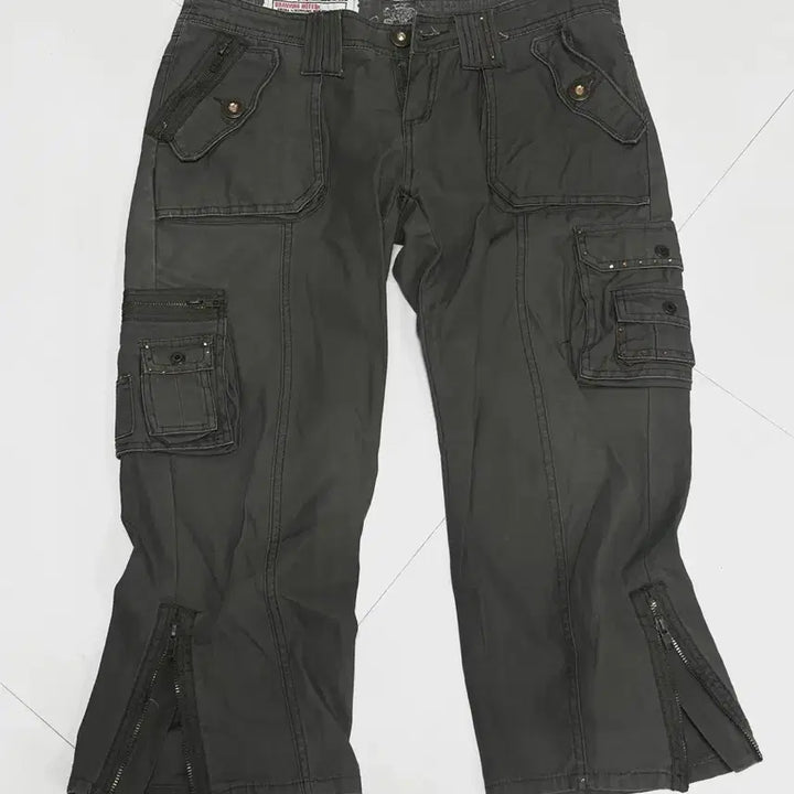 [SOLD OUT] 빈티지 y2k  갸루 펑크 7부카모그레이 팬츠