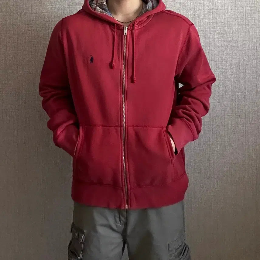 [SOLD OUT] 폴로 랄프로렌 포니 레드 후드집업 XL