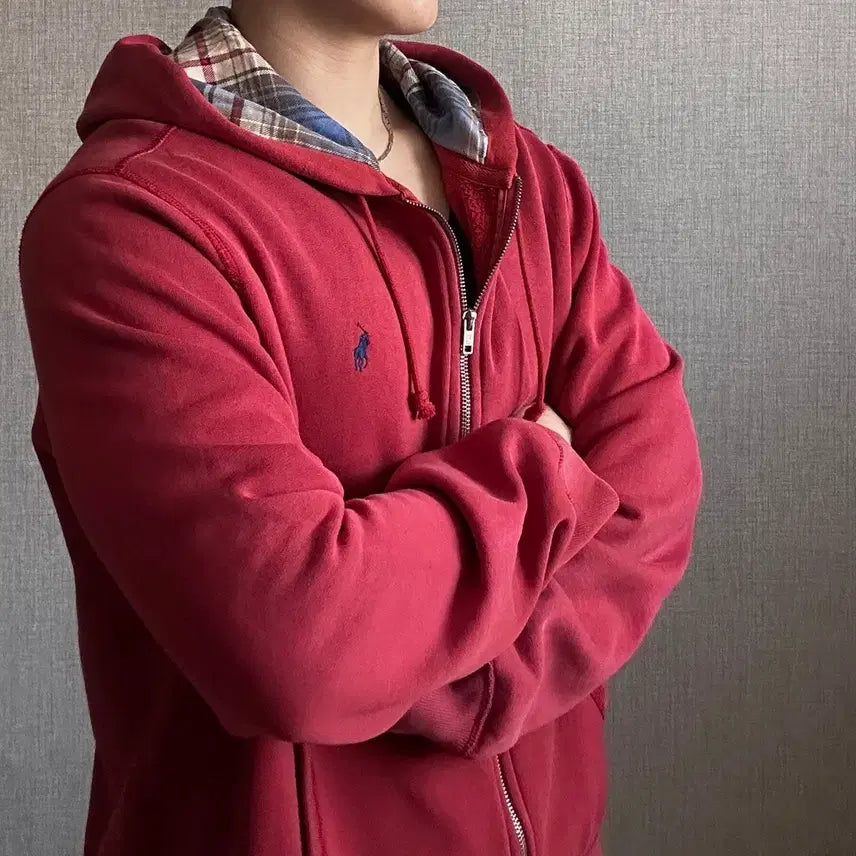 [SOLD OUT] 폴로 랄프로렌 포니 레드 후드집업 XL