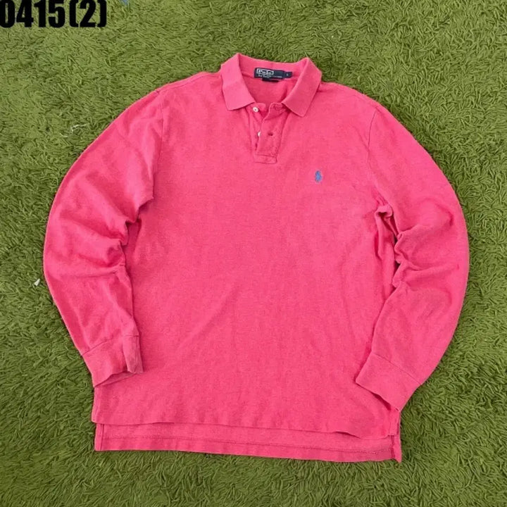 [BUNJANG] Polo Ralph Lauren Pink Long Sleeve Polo Shirt / 폴로 랄프로렌 핑크색 긴팔 카라티