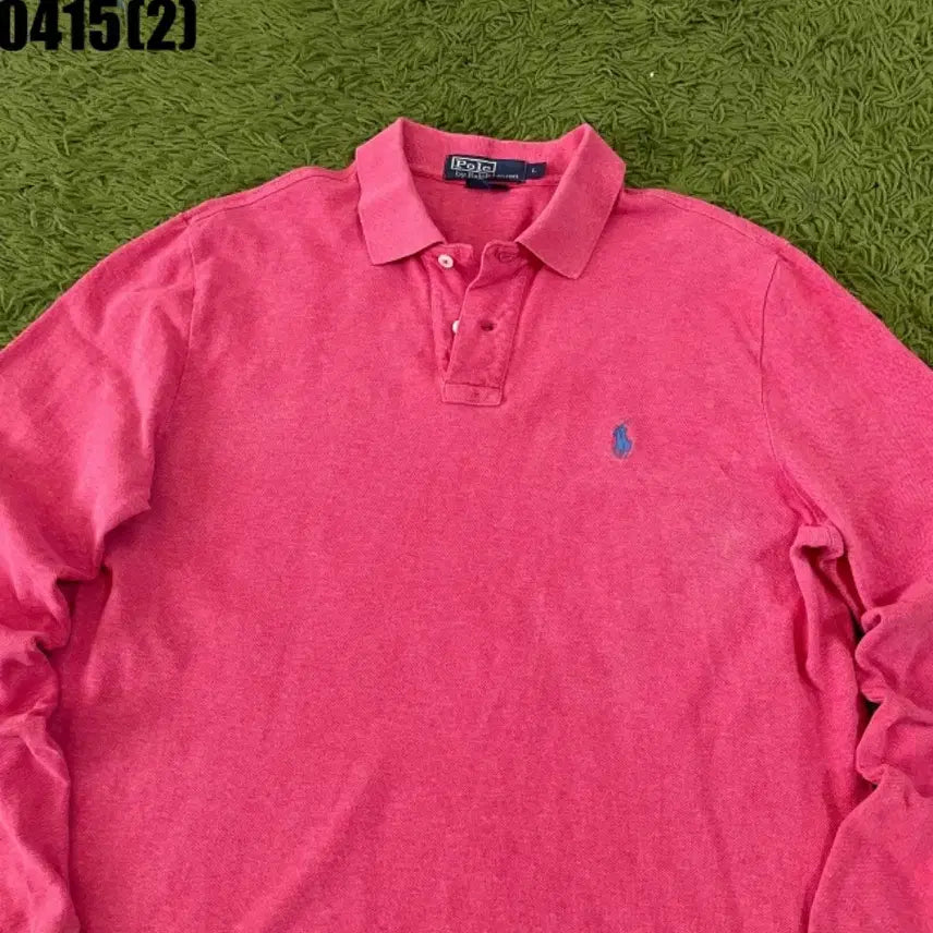 [BUNJANG] Polo Ralph Lauren Pink Long Sleeve Polo Shirt / 폴로 랄프로렌 핑크색 긴팔 카라티