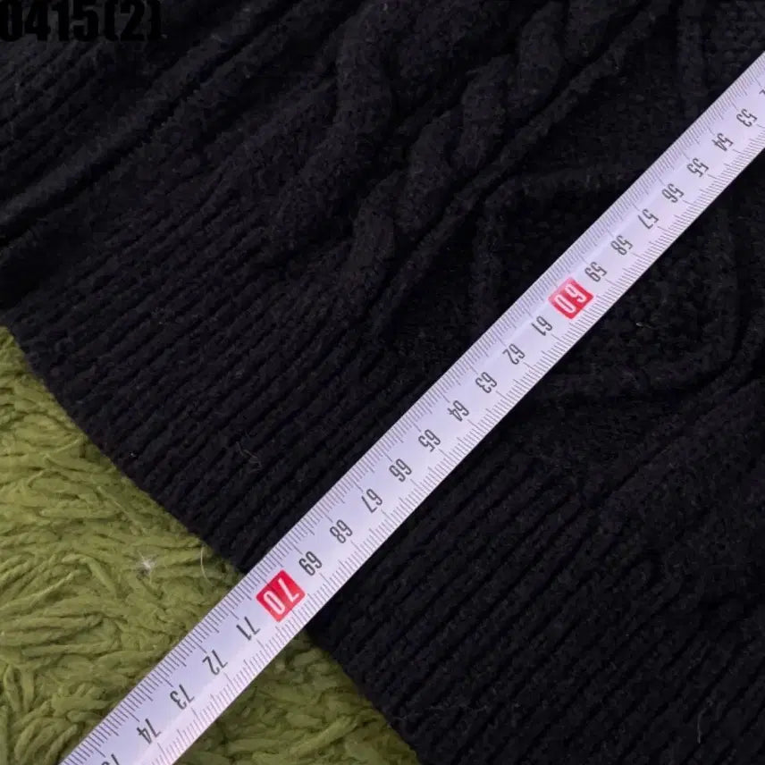 [BUNJANG] Cable Knit Zip-Up Cardigan Black / 케이블 니트 집업 가디건 블랙