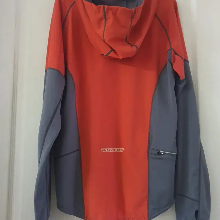 [BUNJANG] Skechers Orange Gray Hoodie Zip-up (95) / 스케쳐스 오렌지 그레이 후드 집업 95  공용